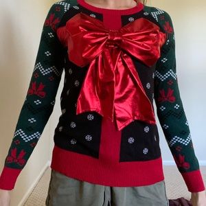 Ugly Christmas Sweater with massive bow